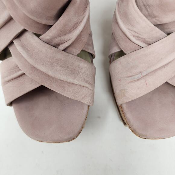 Lisa for Donald J. Pliner Platform Wedge Sameh Leather Back Zip Women Mauve 8.5M - Picture 5 of 15